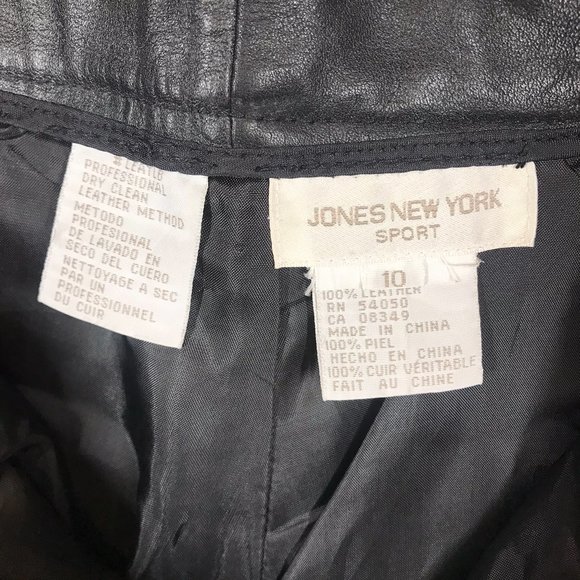 Vintage Jones New York Sport Black 100% Genuine Leather Pants - Picture 4 of 13
